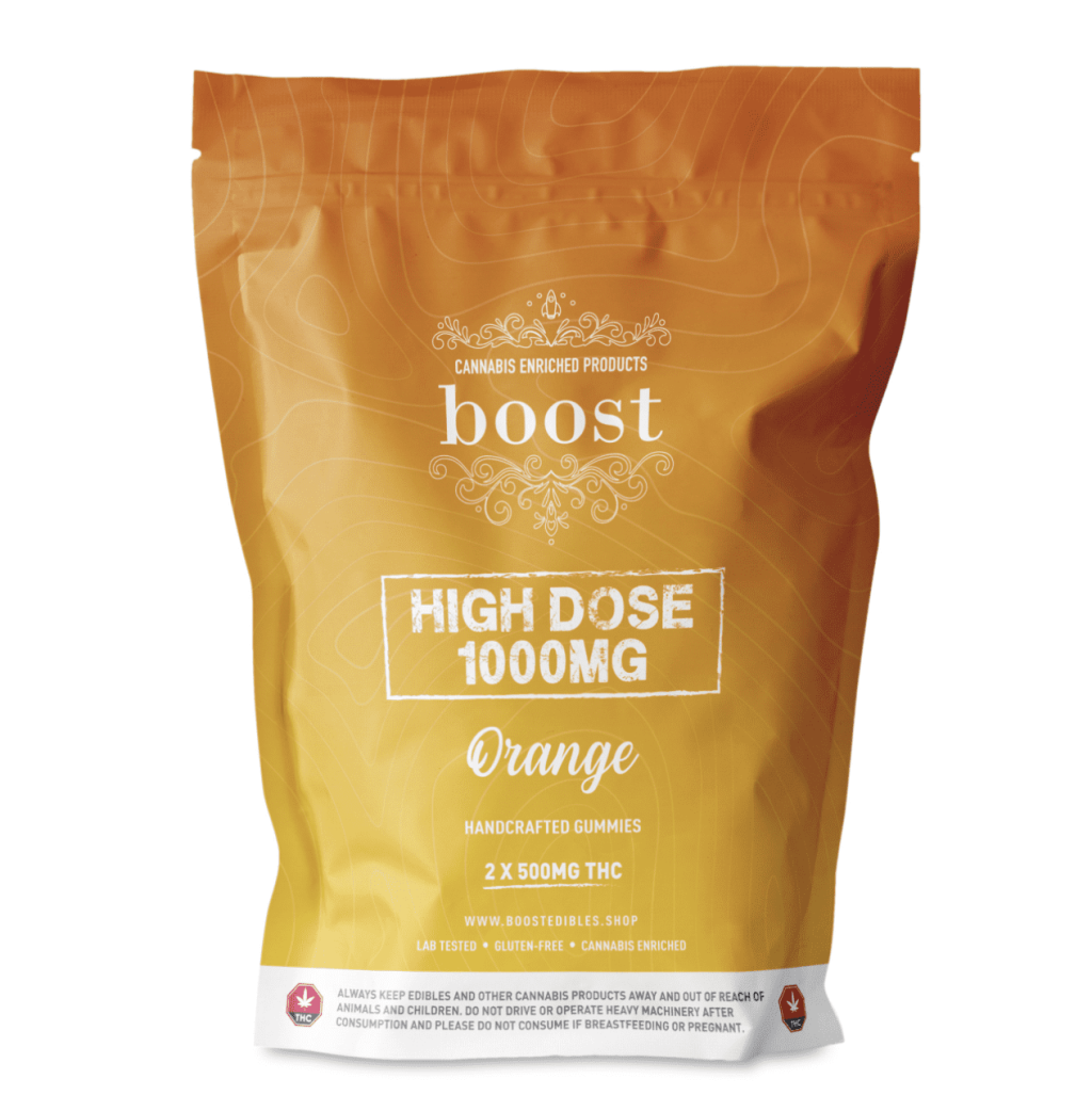 Boost THC High Dose – Orange 1000mg Gummies