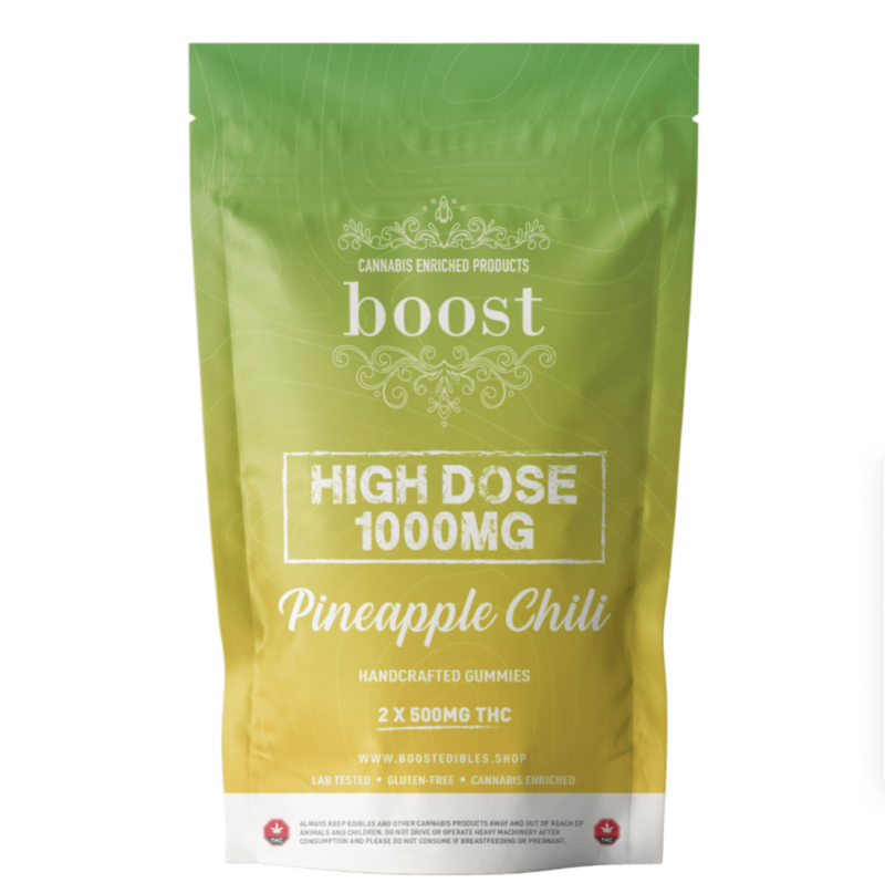 Boost THC High Dose – Pineapple Chili 1000mg Gummies