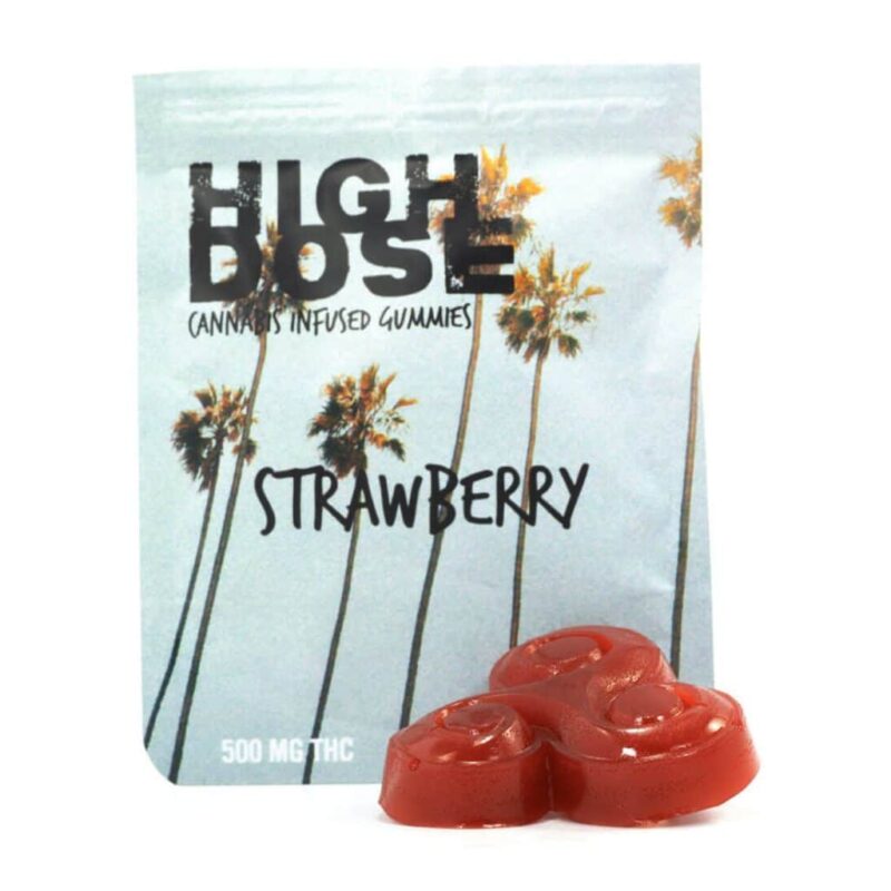 High Dose – Strawberry THC Gummies (500mg)