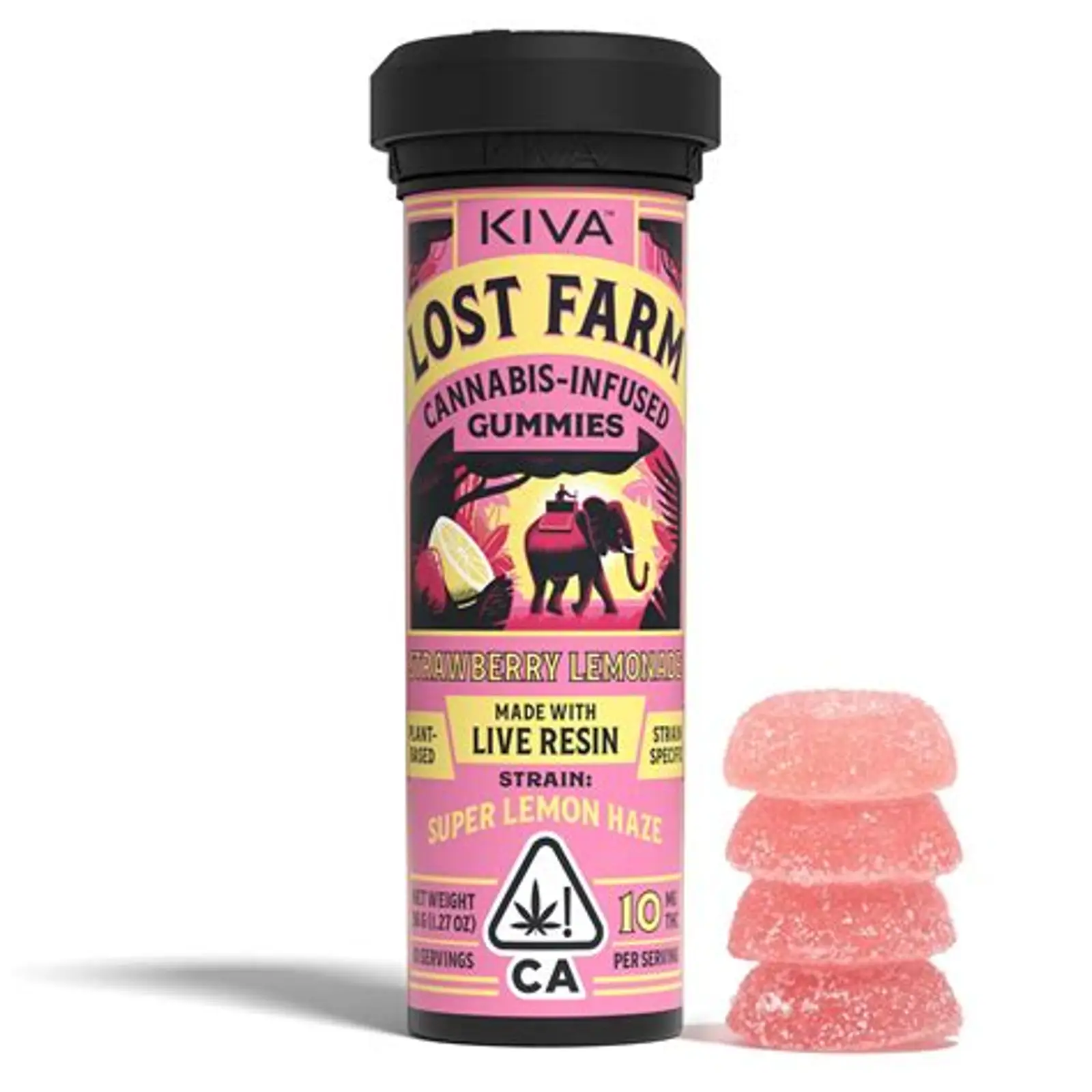 LOST FARM STRAWBERRY LEMONADE X 'SUPER LEMON HAZE' GUMMIES by KIVA CONFECTIONS