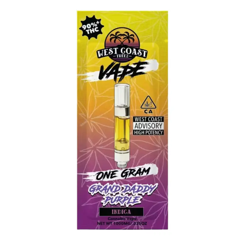 West Coast Treez – Grand Daddy Purple 1g Cart