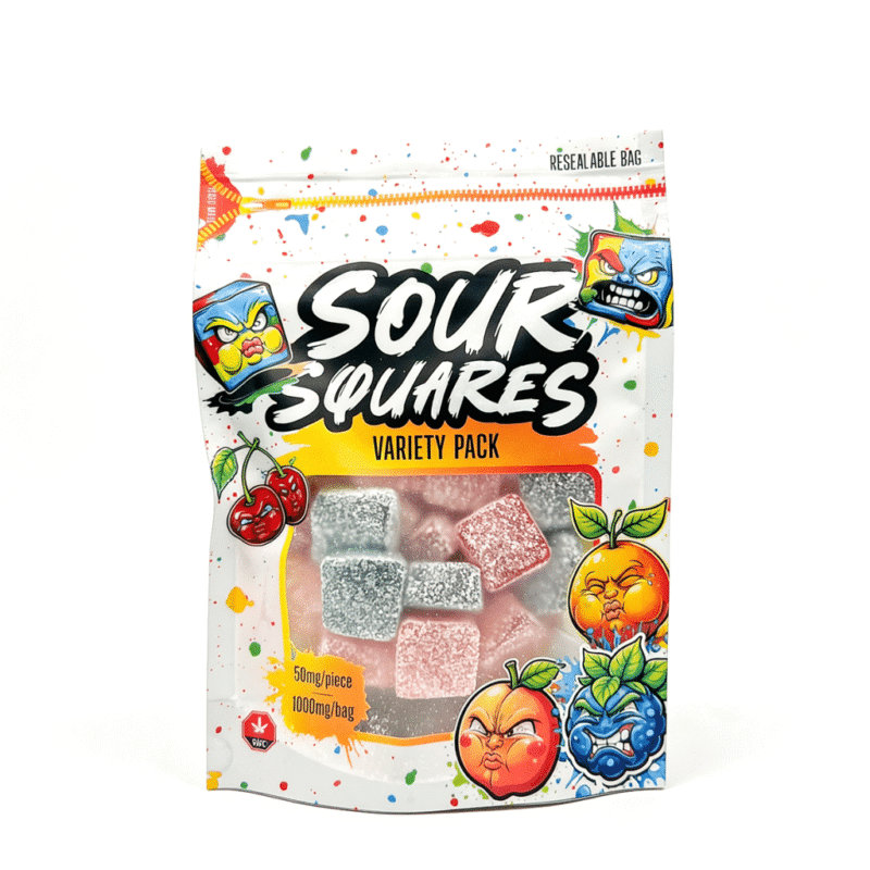 (SEPCIAL) Sour Squares – Sour Variety Gummies – 1000mg