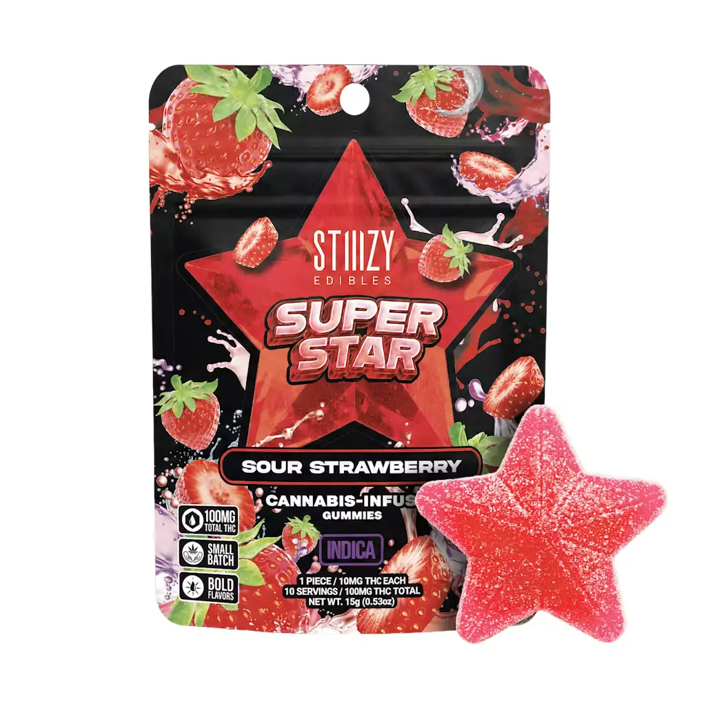 STIIIZY Sour Strawberry Star Gummies