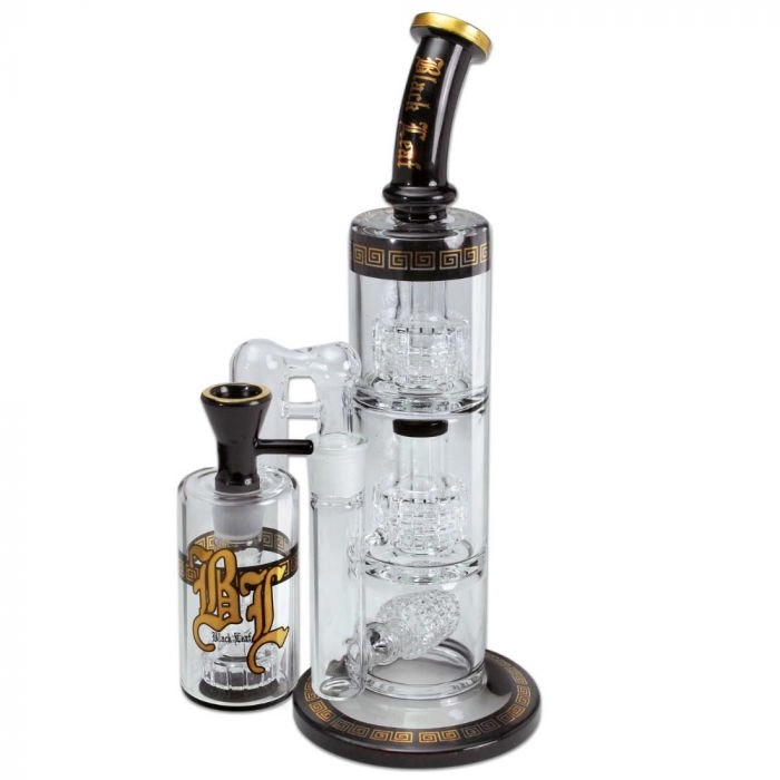 Black Leaf Triple Drum Percolator Bong with Ash Catcher - Image 2