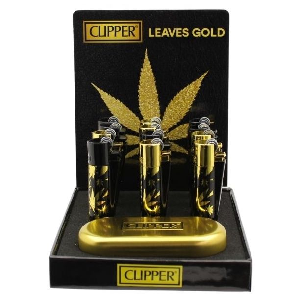 Clipper Flint Reusable Lighter With Gift Case- Leaves Gold Tray (Assorted)