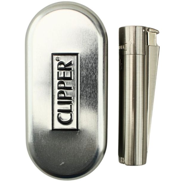 Clipper Electronic Jet Flame Lighter Gift Set - Silver - Image 4