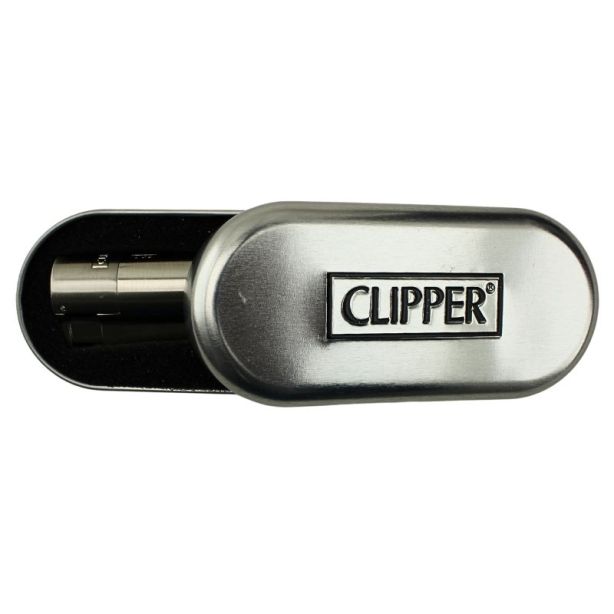 Clipper Electronic Jet Flame Lighter Gift Set - Silver - Image 3