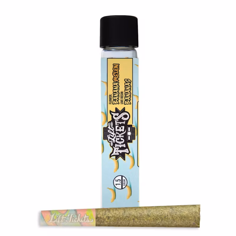 Lift Tickets Infused Glass Tip Pre-Roll: Banana Melon x Bananas 1.5g Joint