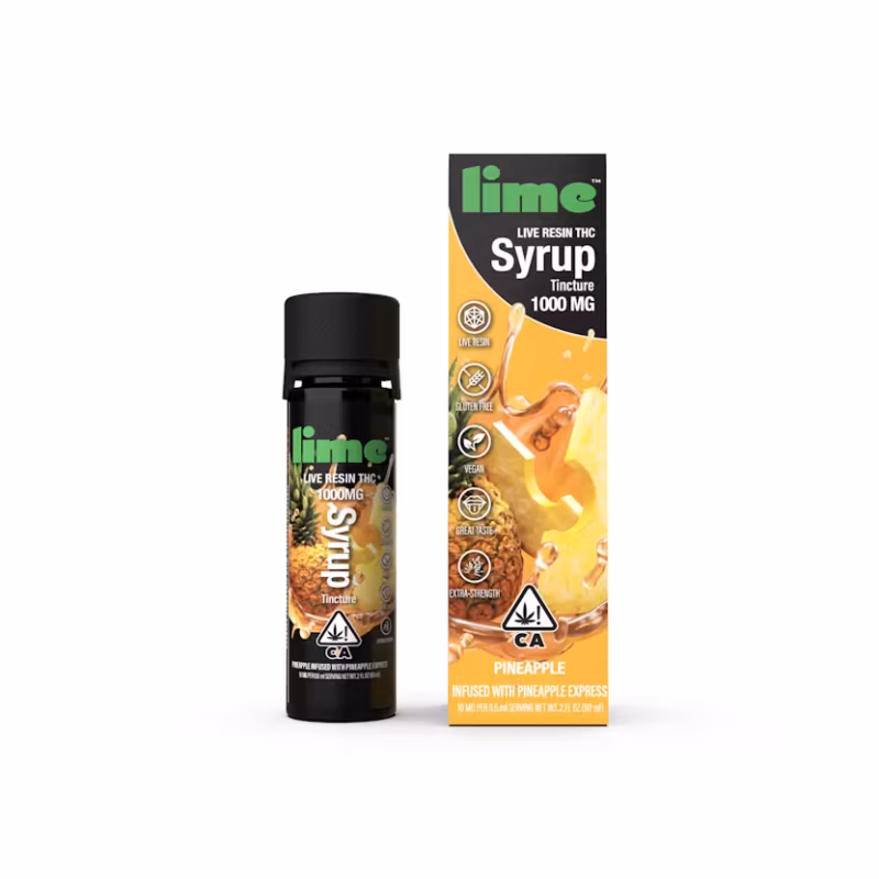Lime 1000mg Live Resin THC Syrup Tincture | Pineapple