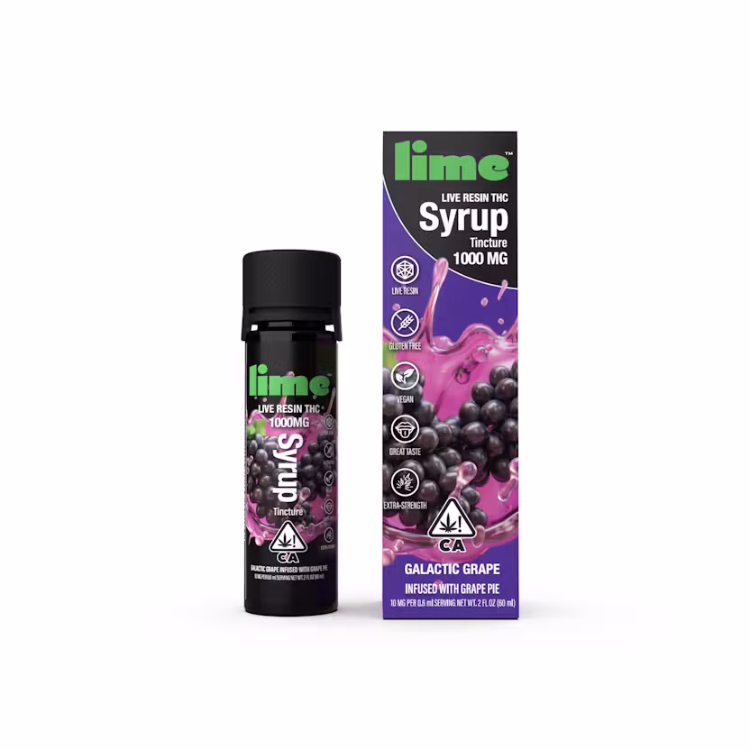 Lime 1000mg Live Resin THC Syrup Tincture | Galactic Grape