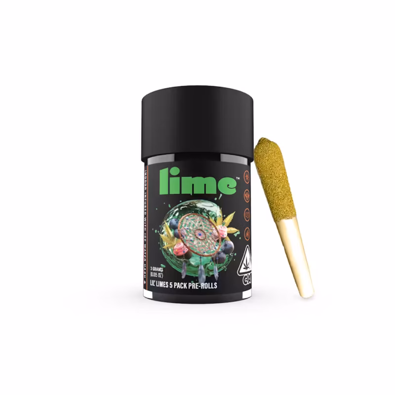 Lime Live Resin & Hash Infused Lil' Limes (.6g x 5 Mini Pre Rolls) | Blue Dream
