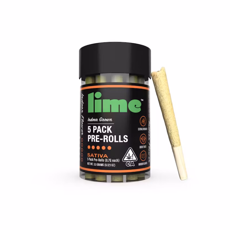 Lime 5 Pack Pre Rolls 0.7 Grams