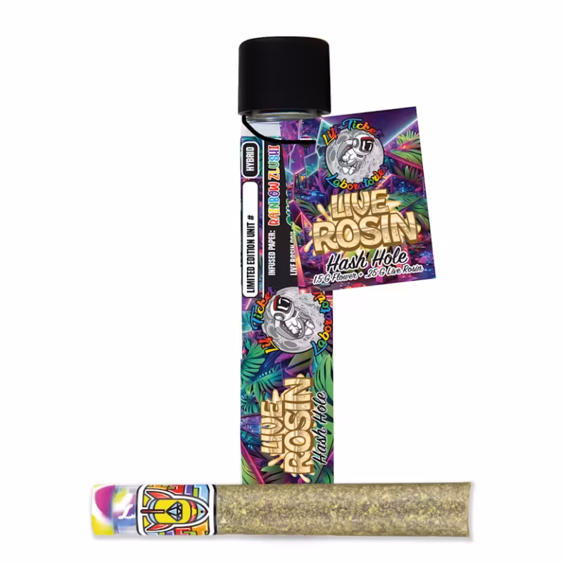 Lift Tickets Rainbow Zlushi x Ghost OG x Zkittlez - 1.75g Live Rosin Infused PreRoll