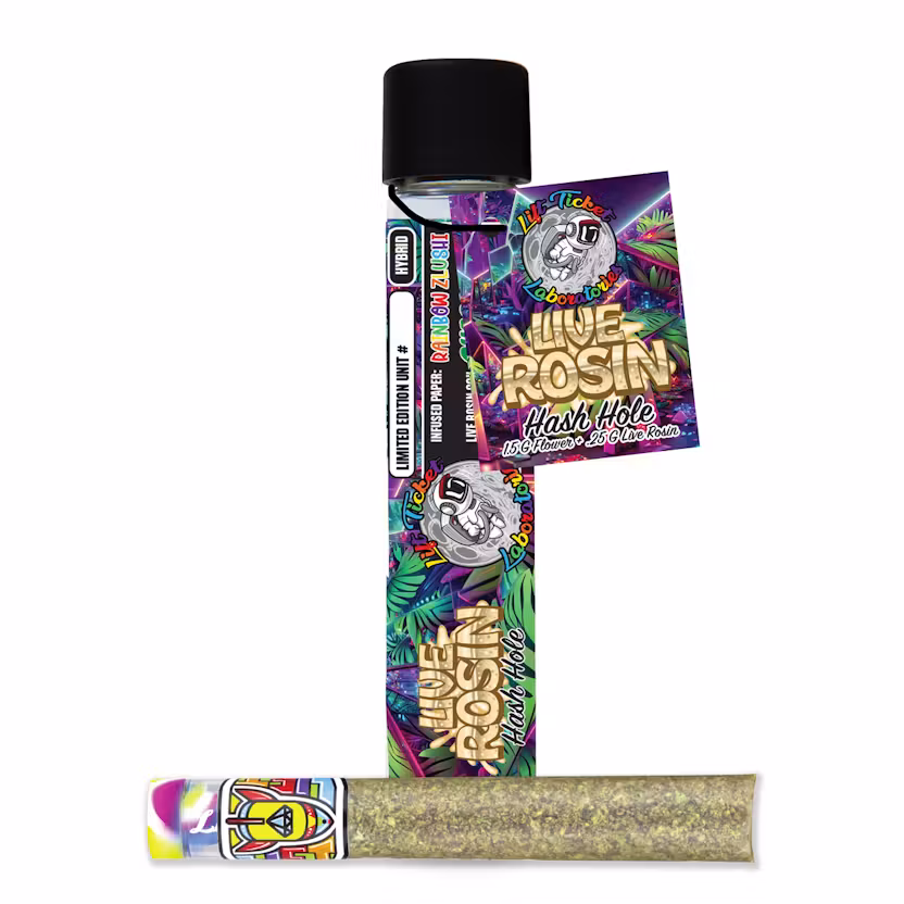 Lift Tickets Rainbow Zlushi x Ghost OG x Zkittlez - 1.75g Live Rosin Infused PreRoll
