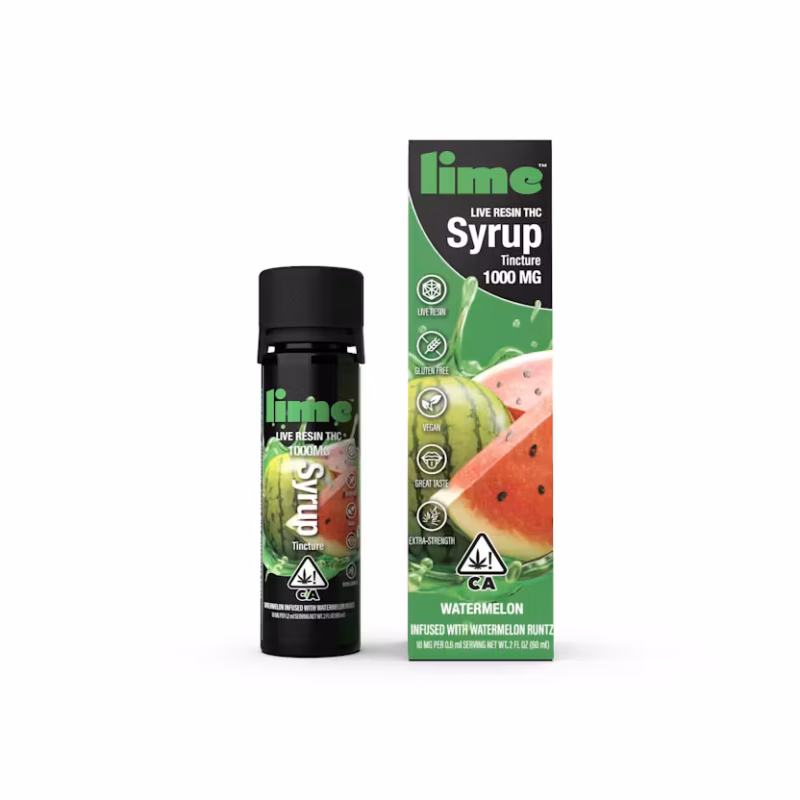 Lime 1000mg Live Resin THC Syrup Tincture | Watermelon