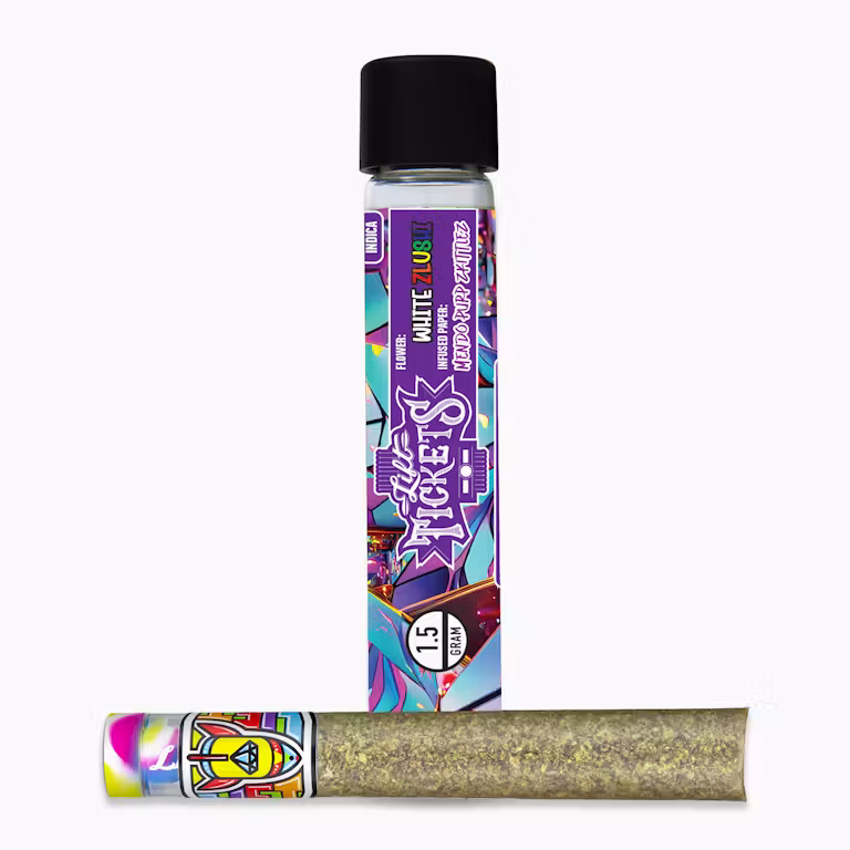 Infused Glass Tip Pre-Roll: White Zlushi x Mendo Purp Zkittlez 1.5g Joint
