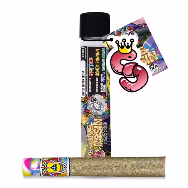 Lift Tickets SFV x Animal Mints x Honey Banana x Zkittlez - 1.75g Live Rosin Infused Pre