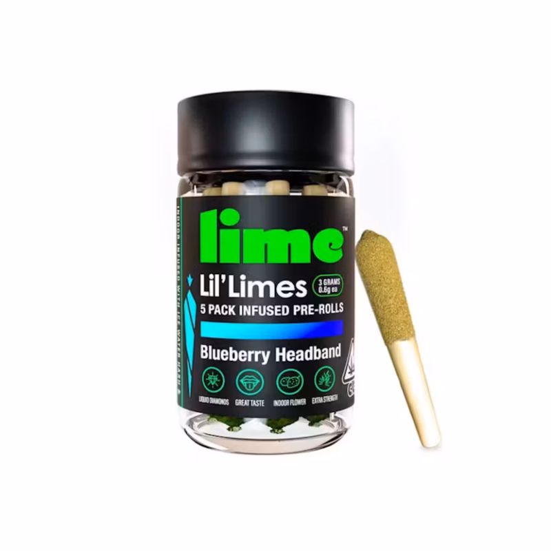 Lime Blueberry Headband | Lil' Limes Infused Pre Rolls | 0.6g each | 5pk
