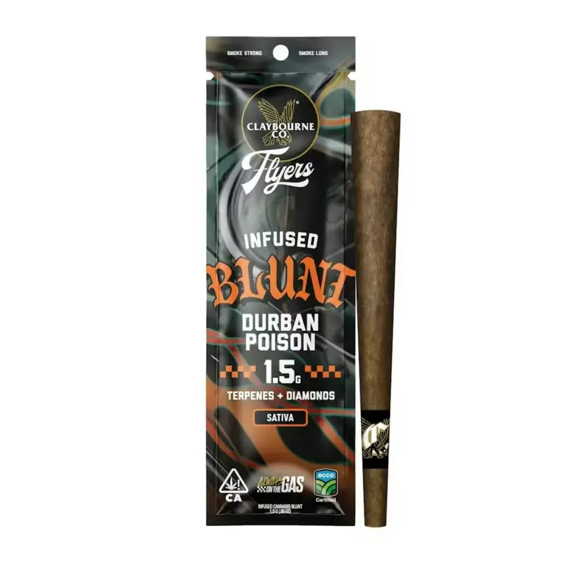 Claybourne Co. Durban Poison Flyers • Diamond Infused Blunt • 1.5g