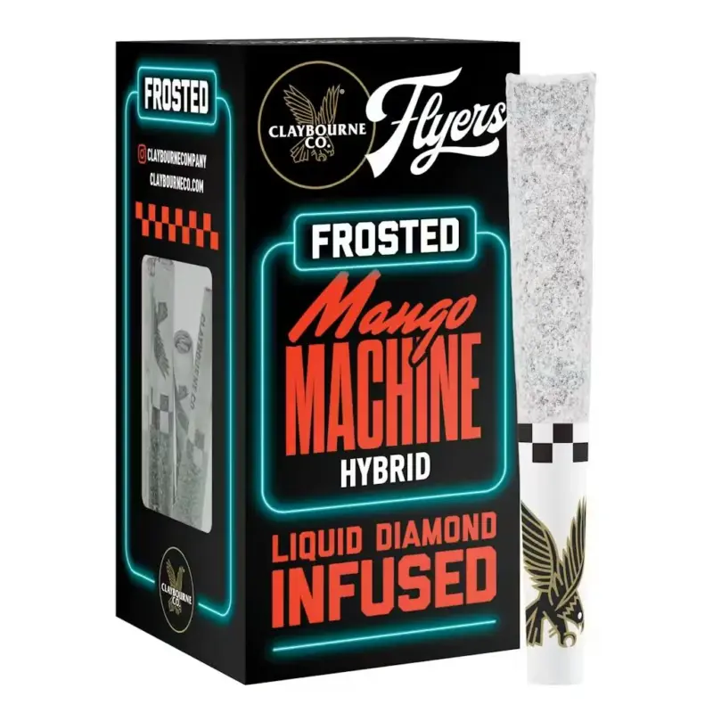 Claybourne Co. Mango Machine • Diamond Frosted Flyers Pre-Rolls • 5 Pack • 2.5g