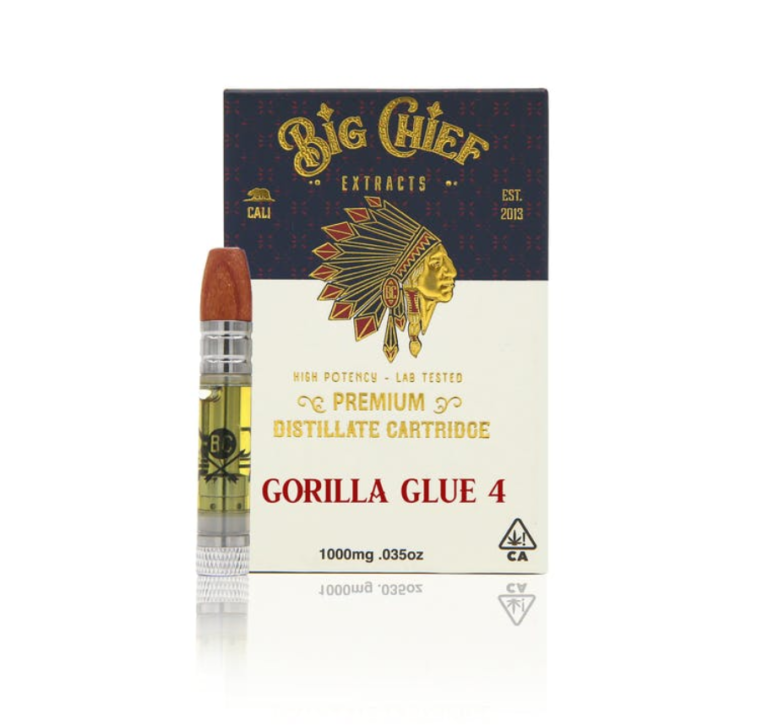 Big Chief THC Cartridge 1G – Gorilla Glue 4